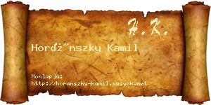Horánszky Kamil névjegykártya